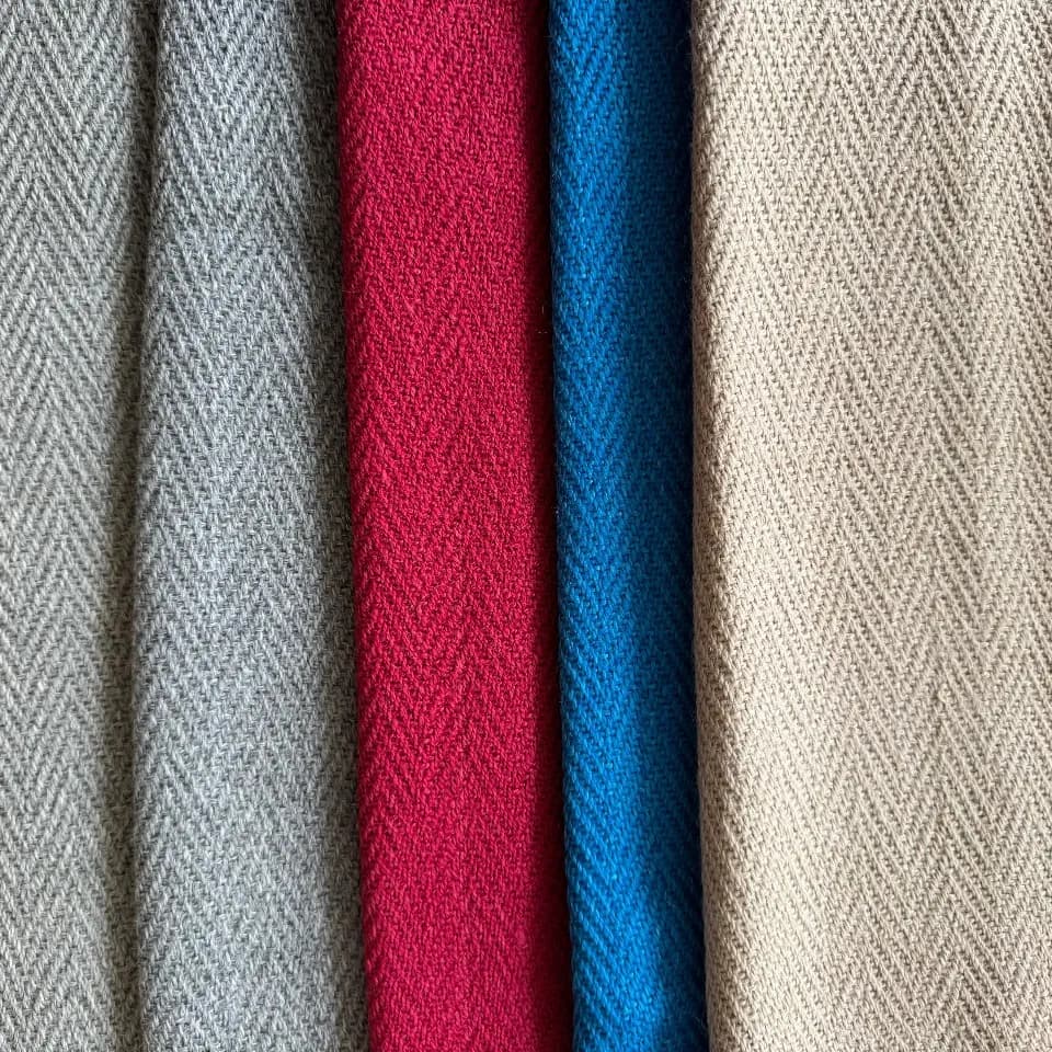 Loom-woven herringbone in four colors